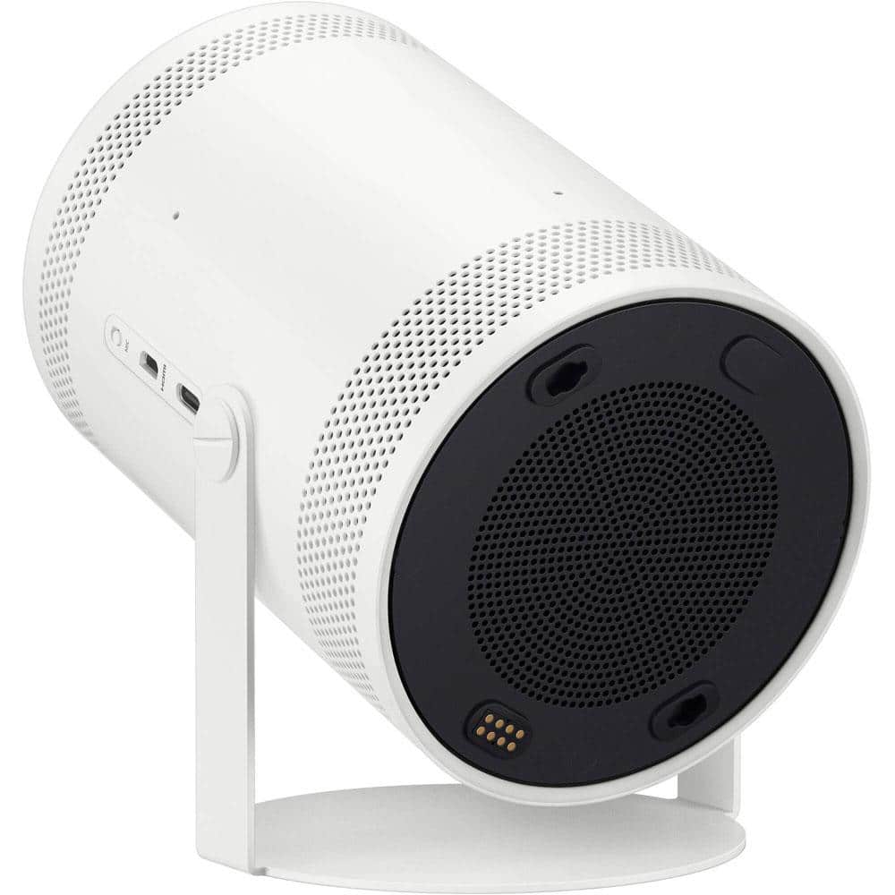 White Portable Smart LED Projector with 360 Sound and Alexa