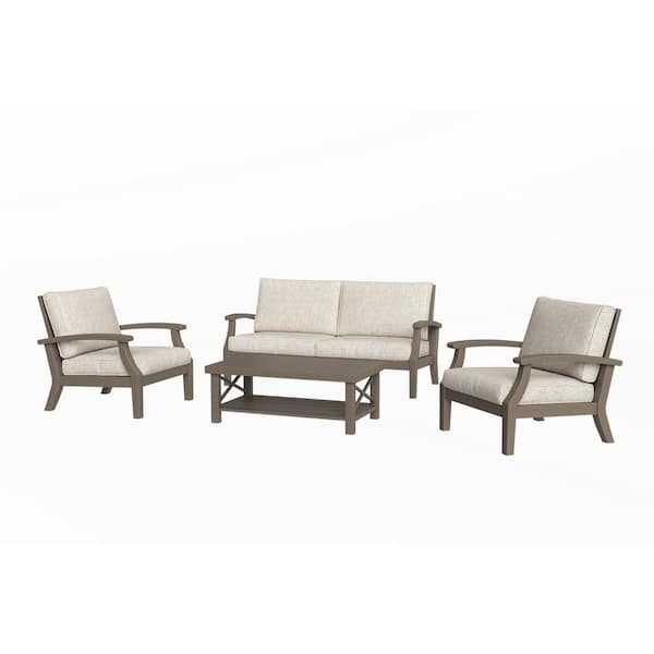Suncrest 4pc HDPE Deep Seating Set With Cushions