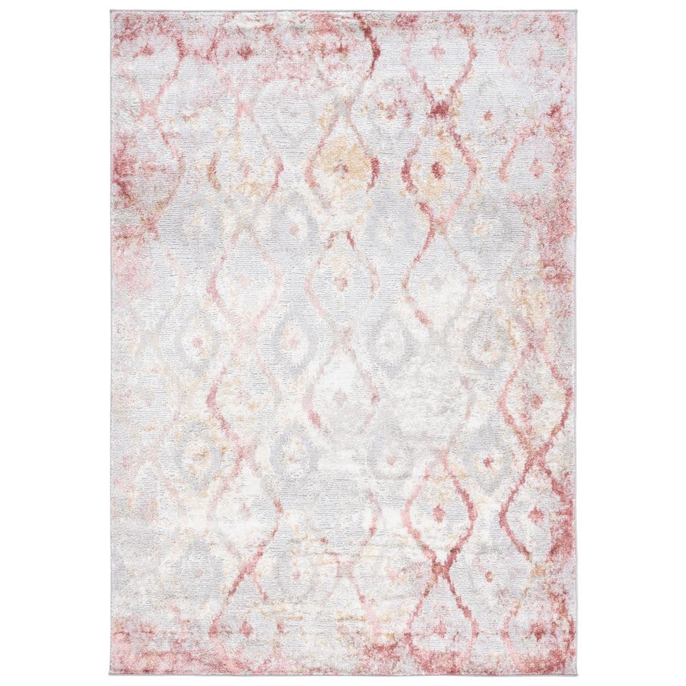 Meadow 5 ft. x 8 ft. Gray/Pink Distressed Trellis Area Rug price history on PriceWatchPro