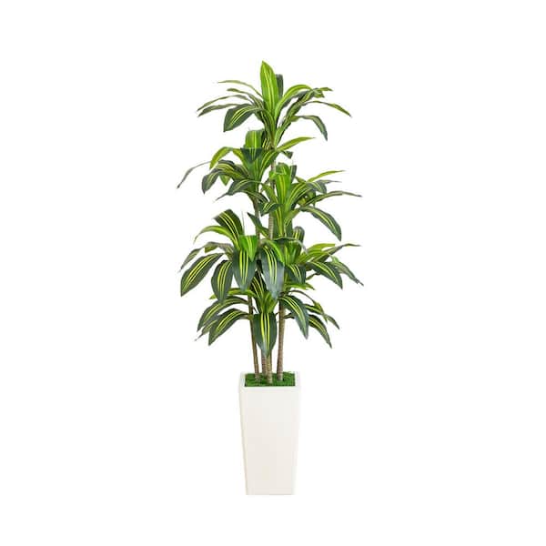 5 ft. Artificial Real Touch Dracaena Tree in Decorative Planter