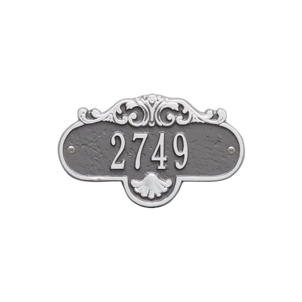 Whitehall Products Oval Rochelle Petite Pewter/Silver Wall 1-Line Address Plaque