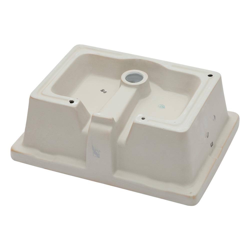 19.5" White Rectangular Ceramic Undermount Bathroom Sink