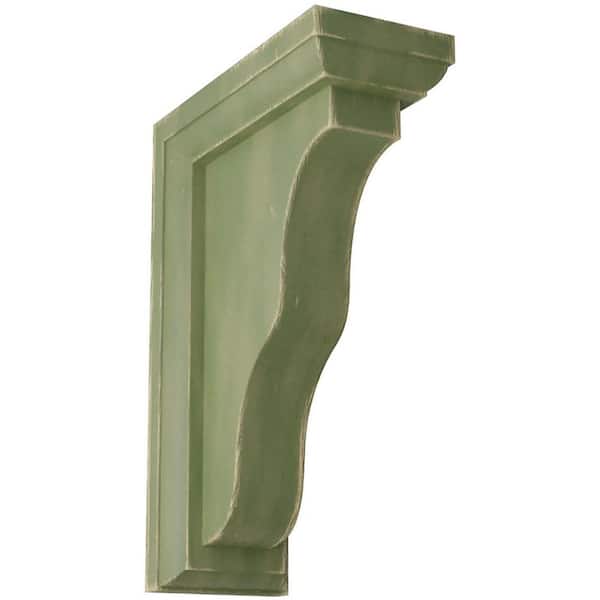 Ekena Millwork 2-1/4 in. x 7 in. x 5 in. Restoration Green Hamilton Traditional Wood Vintage Decor Bracket