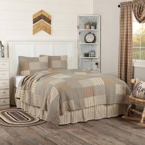 Sawyer Mill 3-Piece Charcoal Farmhouse Patchwork Cotton King Quilt Set