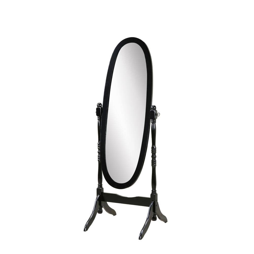 Beautiful Black 22.5 in. W x 59.25 in. H Rectangle Wood Full Length Mirror