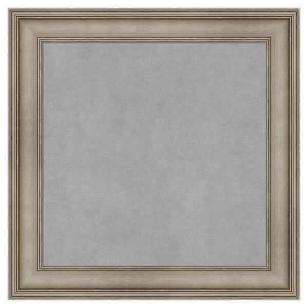 Amanti Art Mezzanine Antique Silver Narrow 25 in. x 25 in. Framed Magnetic Board