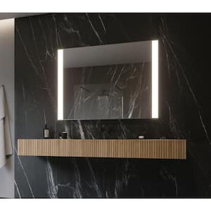 48 in. W x 36 in. H Rectangular Powdered Gray Framed Surface Wall Mounted Bathroom Vanity Mirror 3000K LED