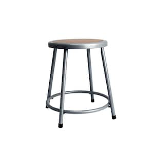 Felix Collection 18 in. Stool, Grey Metal Frame, Masonite Seat Pan, Assembly Ready