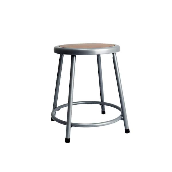 HAMPDEN FURNISHINGS Felix Collection 18 in. Stool, Grey Metal Frame ...