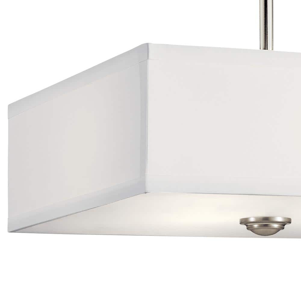 Elegant Urban 14" Brushed Nickel Square Semi-Flush Ceiling Light