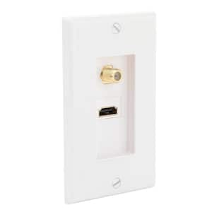 White 2-Gang 1-HDMI/1-Coaxial Wall Plate (1-Pack)