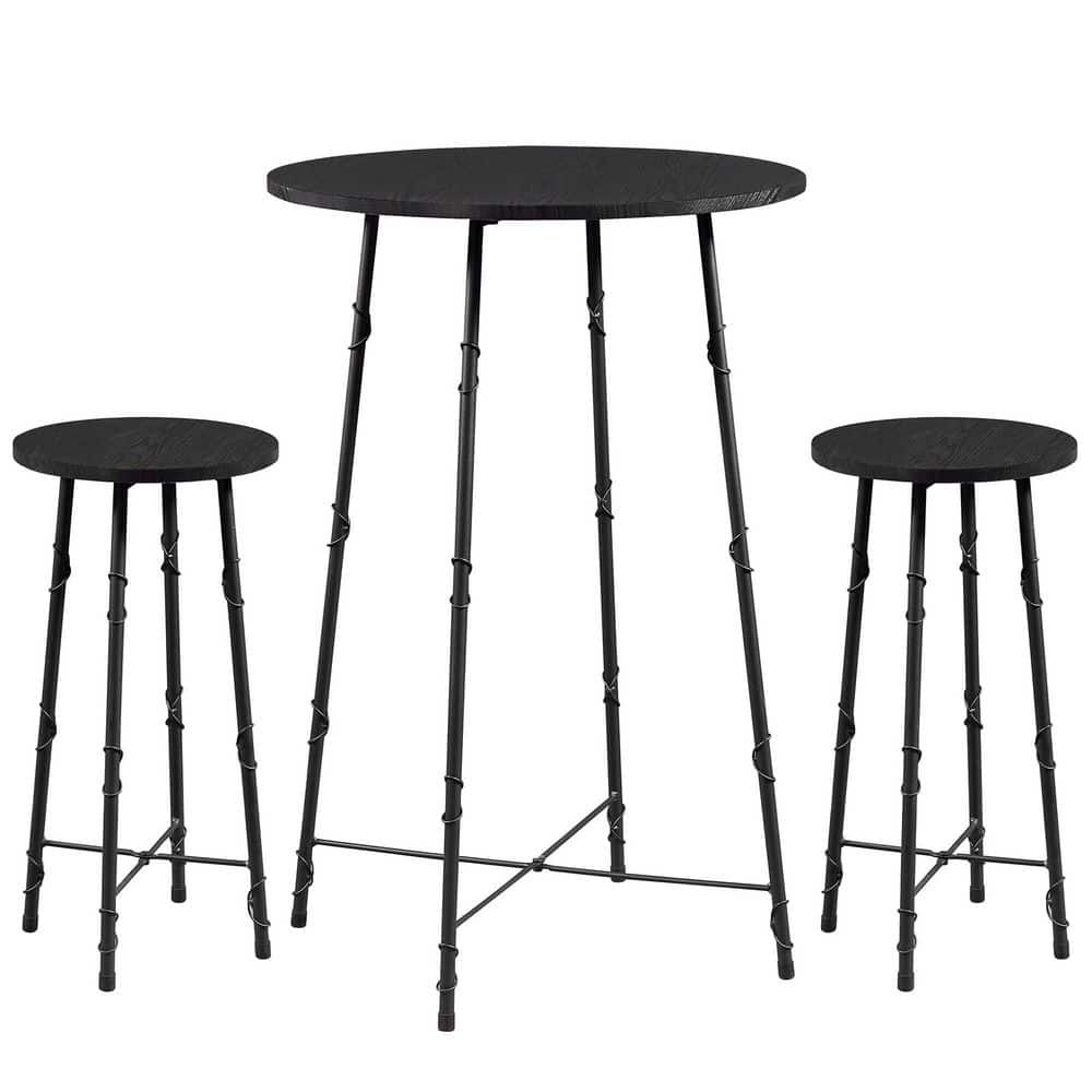 vecelo-3-piece-tall-dinning-table-set-coffee-table-set-black-23-6-in-l