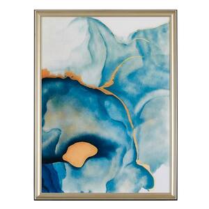 Watercolors' in Crystal Porcelain Solid Wood Frame Abstract Wall Art, 32 in. W x 24 in. H