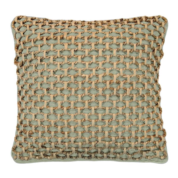 Green boho throw discount pillow