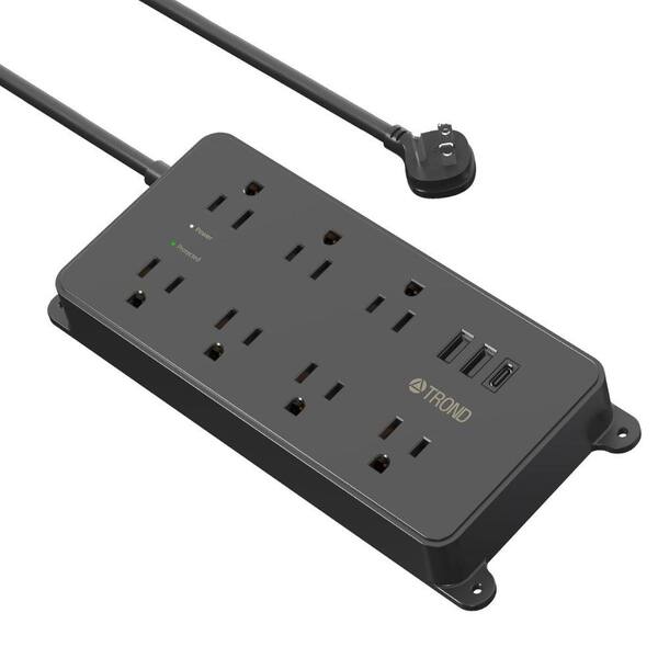 Etokfoks Heavy-Duty Mountable 7-Outlet Power Strip Surge Protector with ...