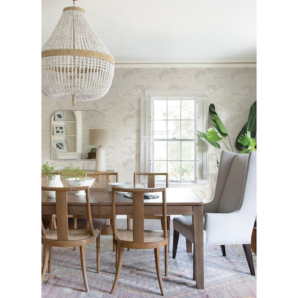 Swell Beige Ocean Wave Wallpaper