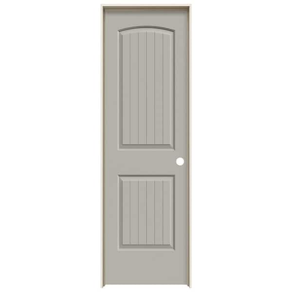 JELD-WEN 24 in. x 80 in. Santa Fe Vanilla Painted Left-Hand Smooth Solid Core Molded Composite MDF Single Prehung Interior Door