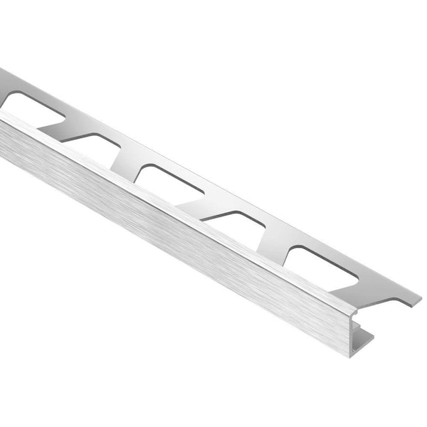 Schluter Schiene Brushed Chrome Anodized Aluminum 1/4 in. x 8 ft. 2-1/2 in. Metal Tile Edging Trim