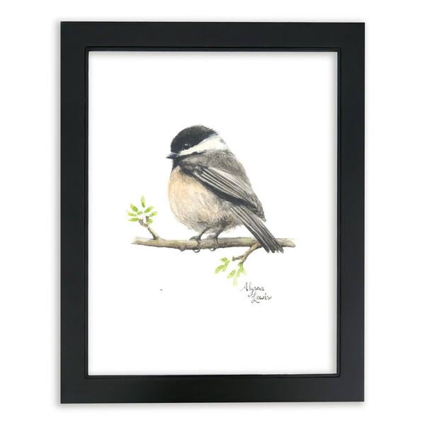 Unbranded Woodland Tinies "Chickadee" by Alyssa Lewis Individual Black Framed Animal Art Print 20 in. x 16 in.