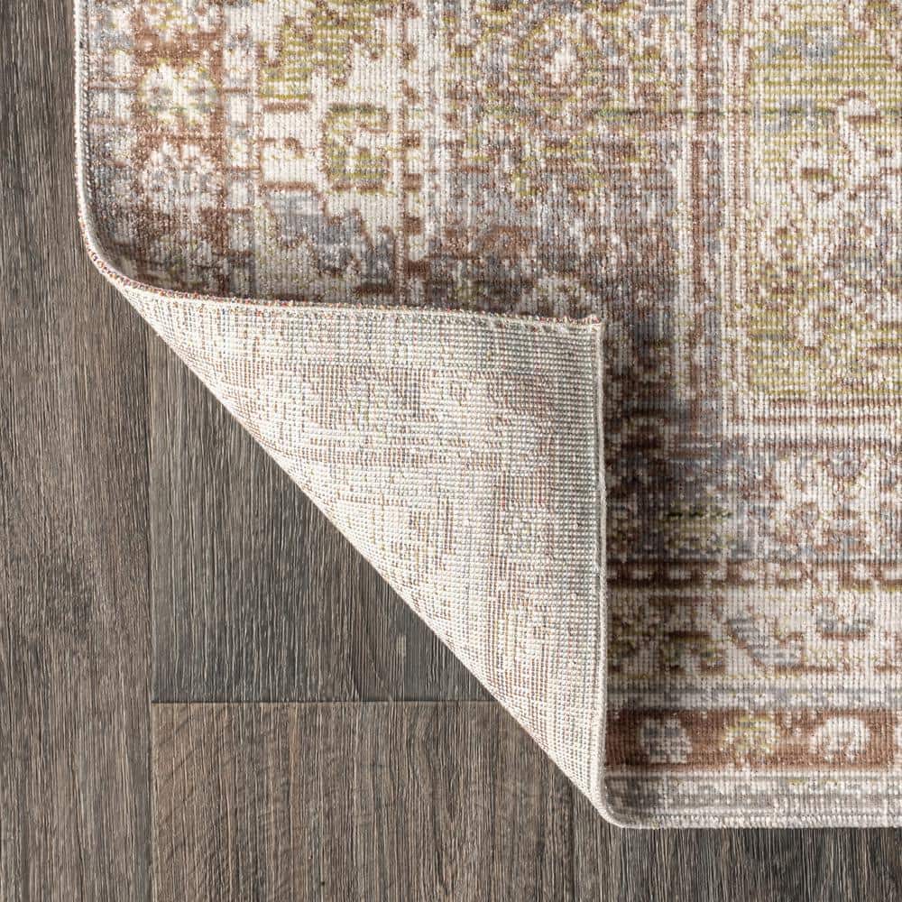 3'x5' Darija Medallion Synthetic Area Rug, Stain-Resistant Gray