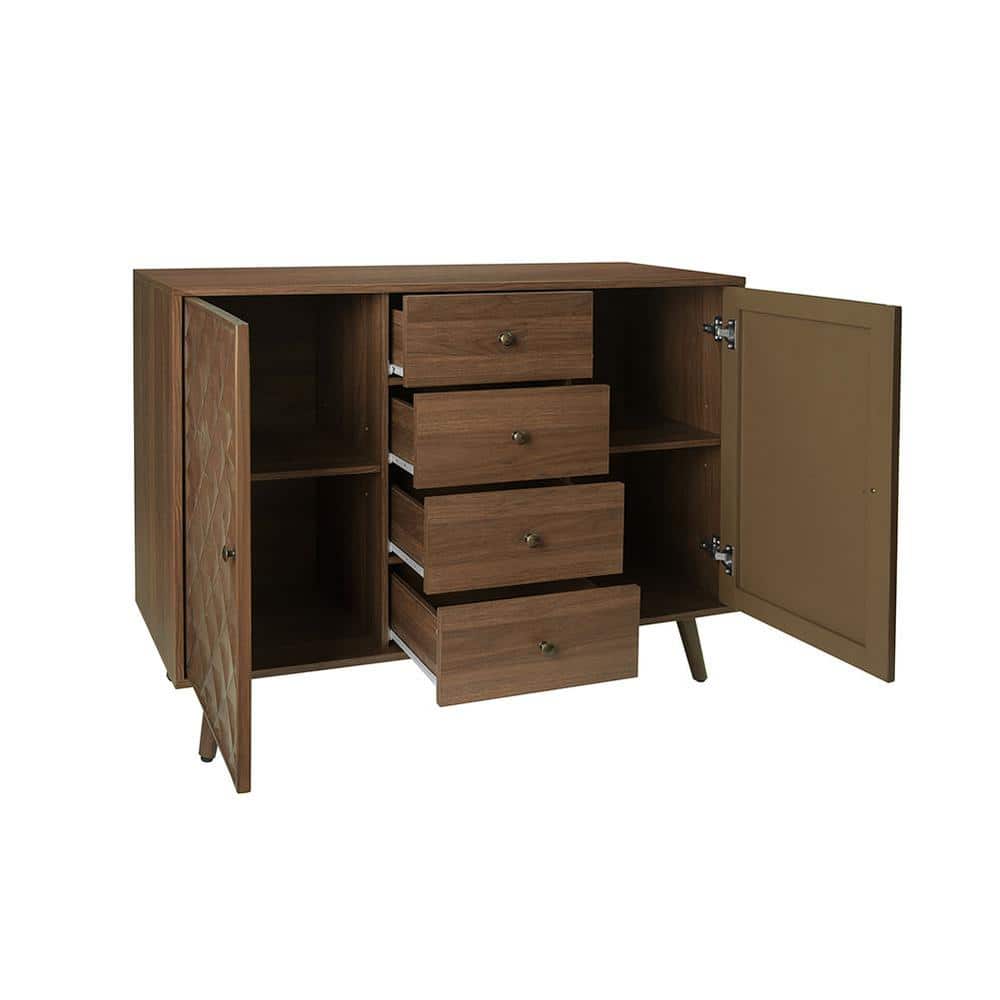 47.24 in. W x 15.75 in. D x 33.46 in. H Bathroom Brown Linen Cabinet