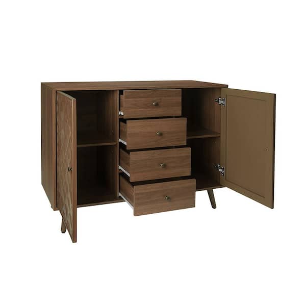 Unbranded 47.24 in. W x 15.75 in. D x 33.46 in. H Bathroom Brown Linen Cabinet