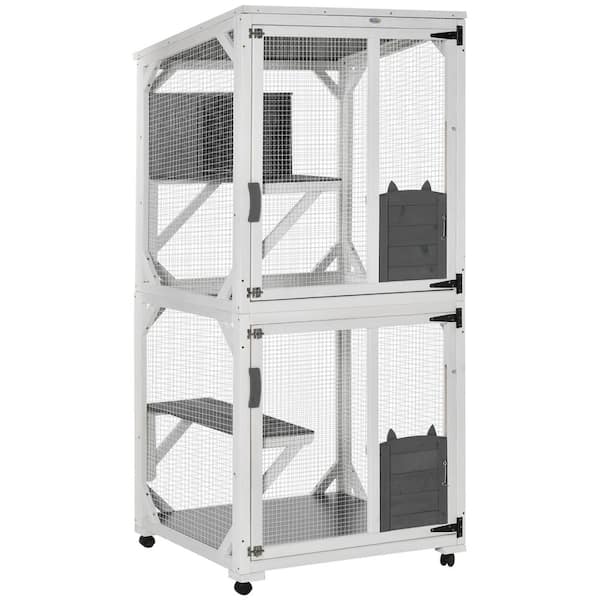 COZIWOW Wooden Outdoor Cat Enclosure Run Playpen Catio CW12B0379-T01 - The  Home Depot