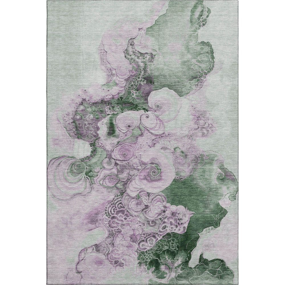 Mayfield Premium Machine Washable Abstract AMF1860 Sage 3 ft. x 5 ft. Area Rug price history on PriceWatchPro