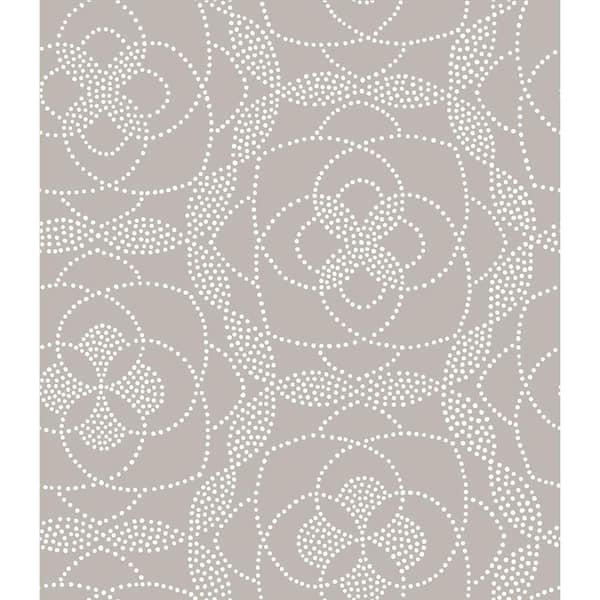 A-Street Prints Cosmos Light Grey Dot Light Grey Wallpaper Sample