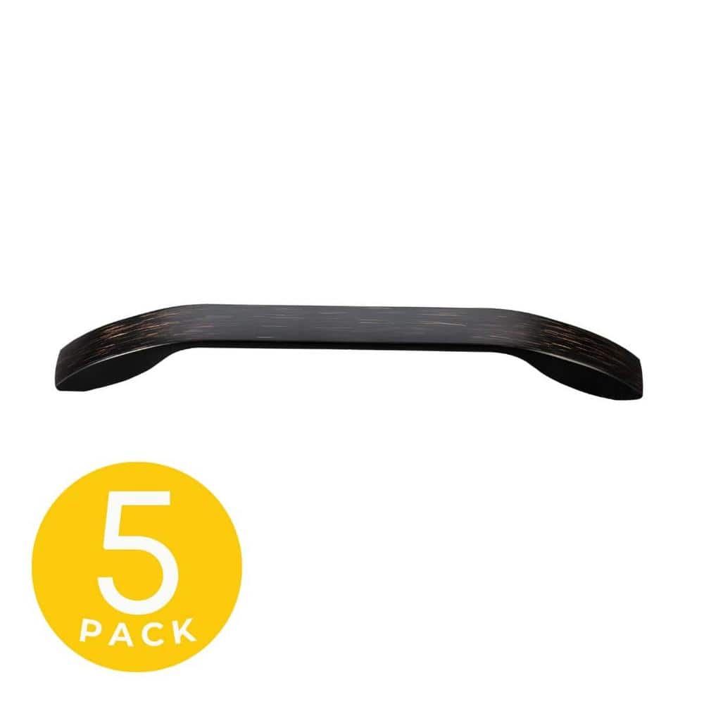 Gamma Series 6-1/4 in. (160 mm) Center-to-Center Modern Oil Rubbed Bronze Cabinet Handle/Pull (5-Pack) price history on PriceWatchPro