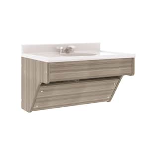 31 in. W x 21 in. D x 21.5 in. H Single Sink Wall Mounted Kids Bathroom Vanity with White Marble Top (Shadow Elm Gray)