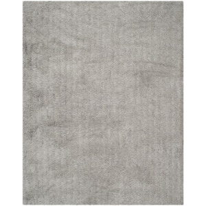 Venice Shag Silver 8 ft. x 10 ft. Solid Area Rug