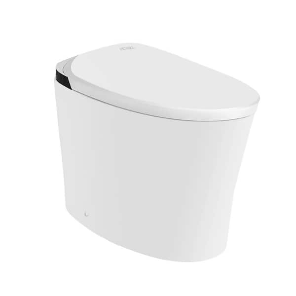 Elongated Electric Bidet Toilet 1.1/1.5 GPF in White with Auto Open/Close, Auto Flush, Heated Seat