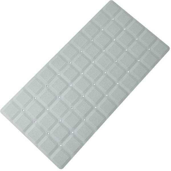17.7 in. x 35.8 in. Foldable Silicone Bathtub Mat, Non Slip Shower Mat for Textured, Reglazed, Refinished Tub in Grey