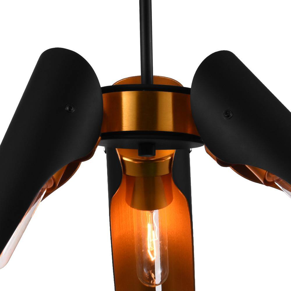 Amar Matte Black 39" Sputnik Transitional Chandelier