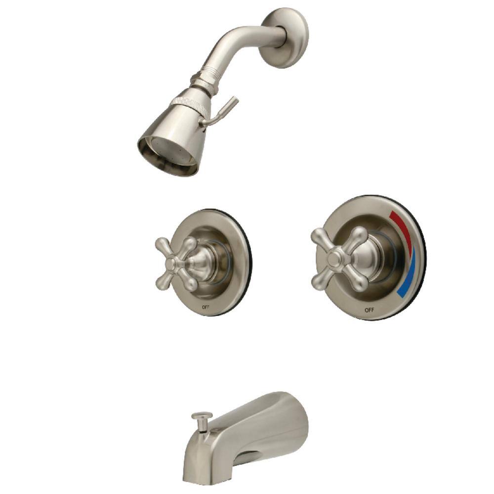 Vintage Double Handle 1-Spray Tub and Shower Faucet 2 GPM with Corrosion Resistant in. Brushed Nickel price history on PriceWatchPro