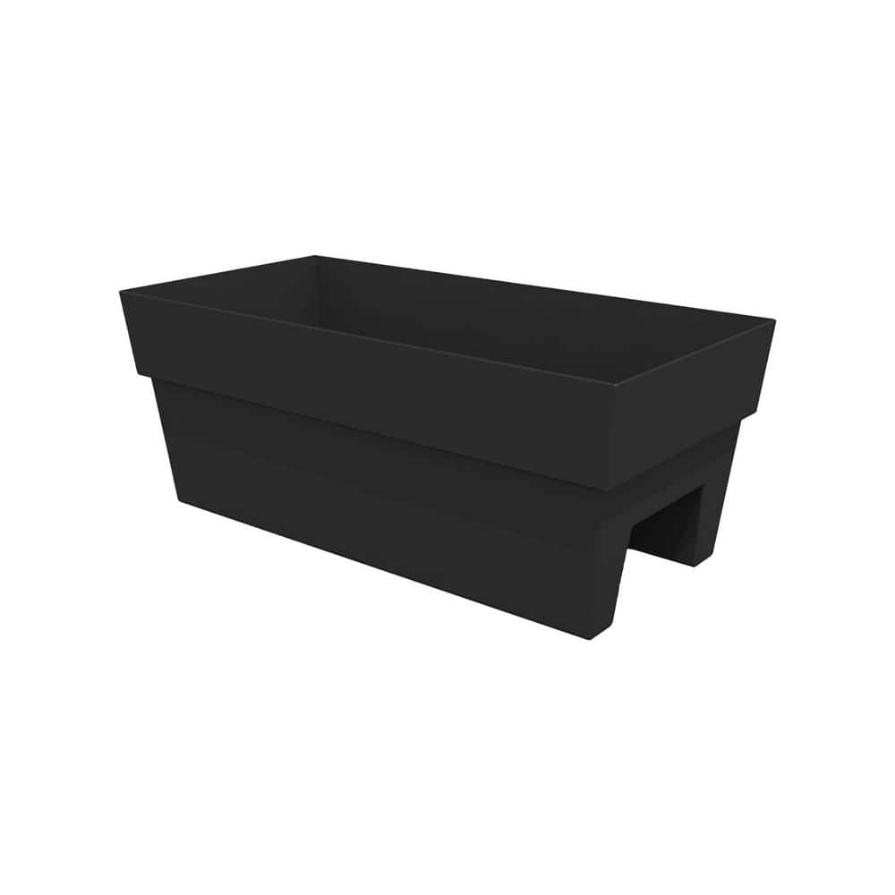 Bloem 24 x 9.5-in Finley Recycled Plastic Deck Rail Planter - Black