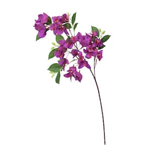 30 in. Purple Artificial Bougainvillea Flower Stem Spray (Set of 4)