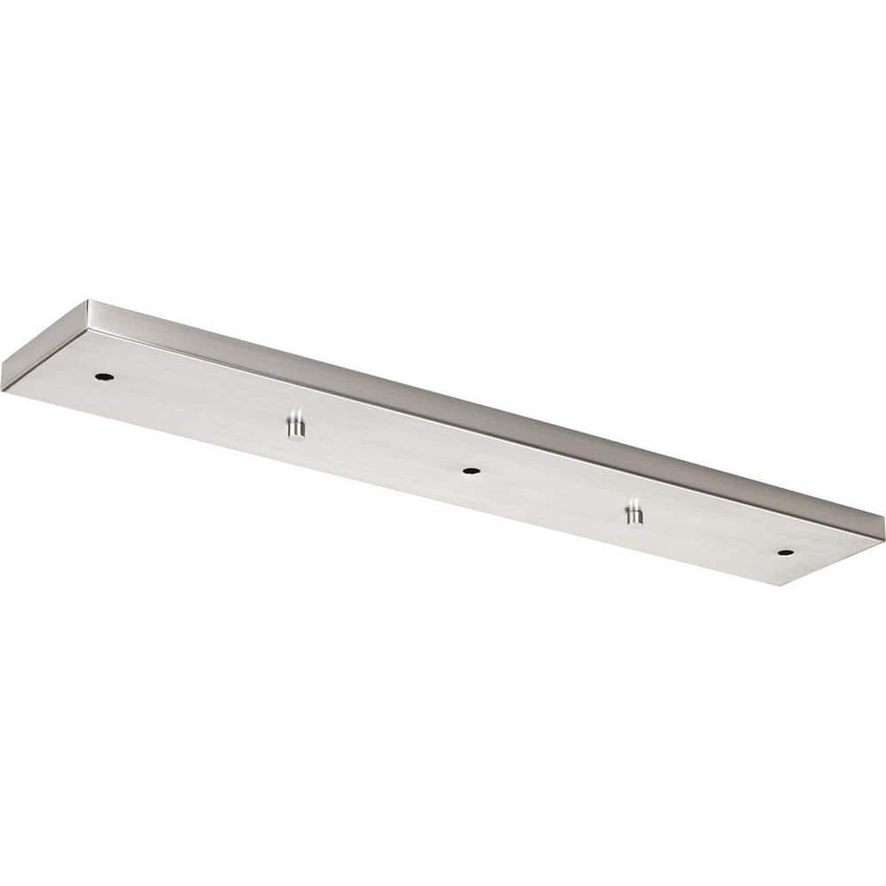 Brushed Nickel Linear Pendant Canopy for 2-3 Lights