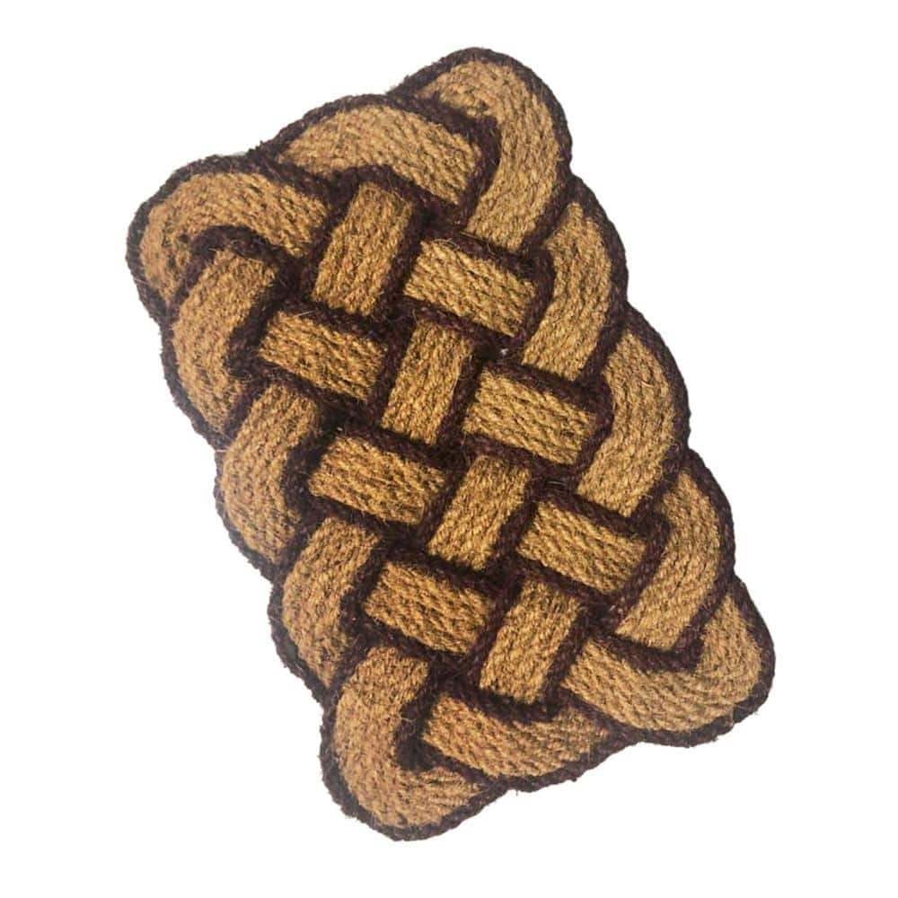Handcrafted Natural Brown Coir Rope Outdoor Doormat