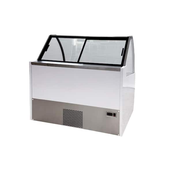 50 in. W 10 cu. ft. NSF Commercial Manual Defrost Chest Freezer Ice Cream Gelato Dipping Cabinet with 10-Pan in White