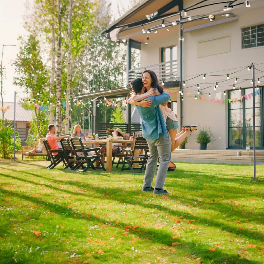 Weather Resistant 9-Foot Steel Outdoor String Light Poles