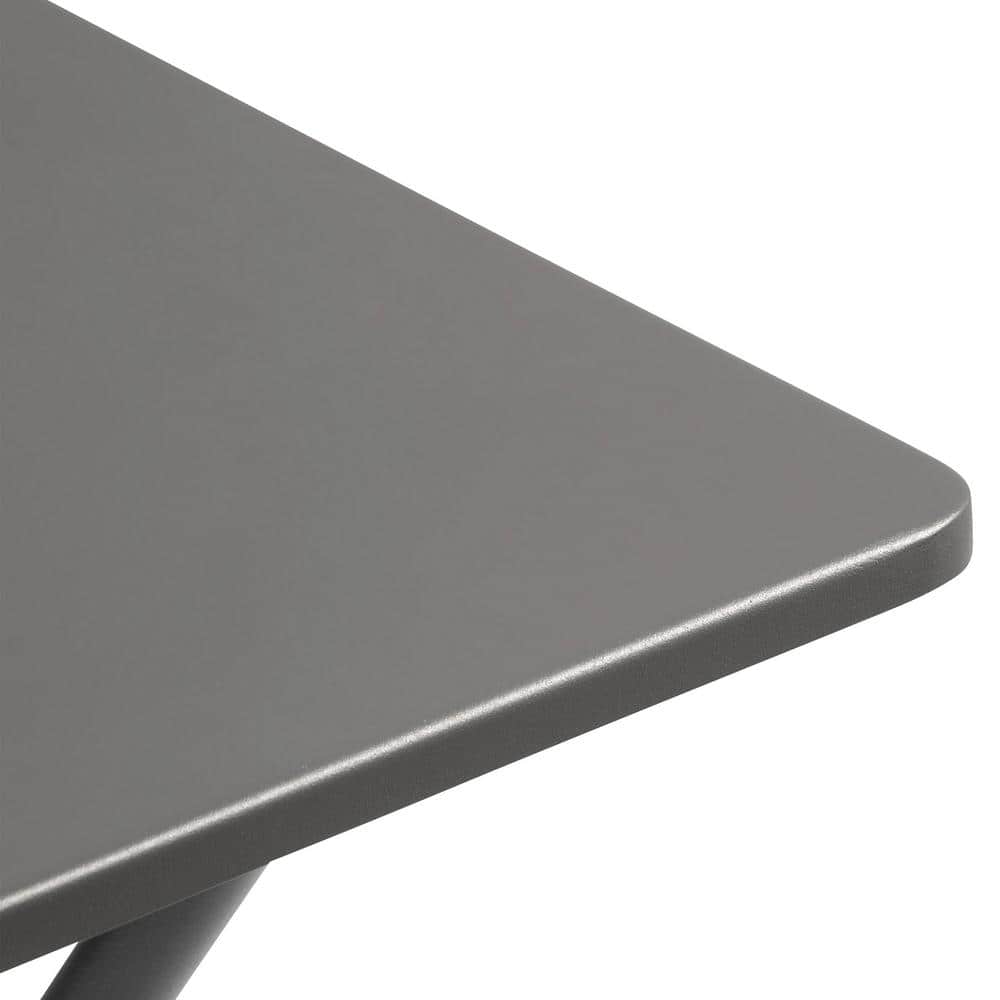 Titanium Gray Galvanized Steel Rectangular Folding Table