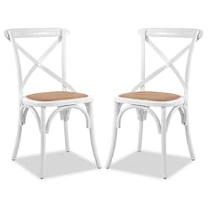Cafton White Crossback Chair (Set of 2)