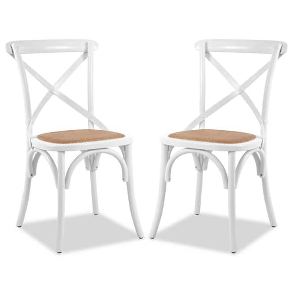 Poly And Bark Cafton White Crossback, White Cross Back Dining Chairs