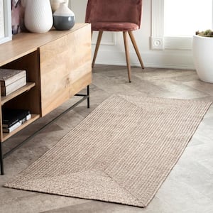 Lefebvre Casual Braided Tan 3 ft. x 8 ft. Indoor/Outdoor Runner Patio Rug