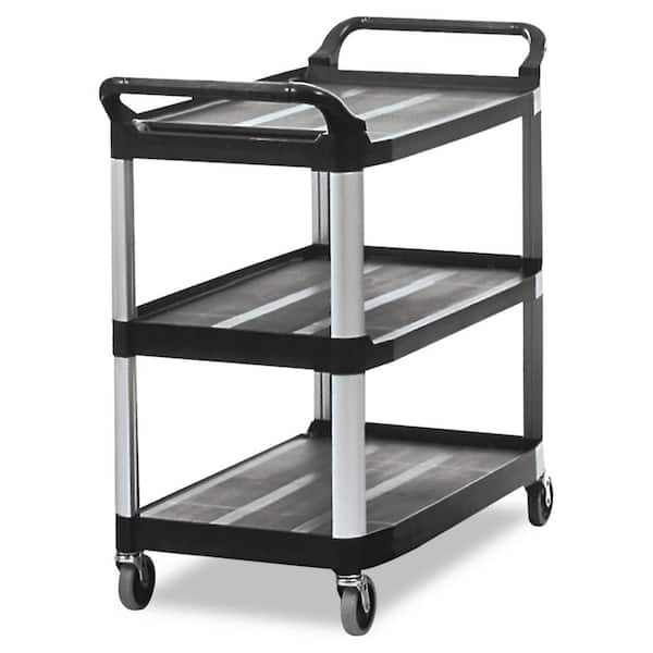 Rubbermaid Commercial Products 300 lb. Holding Capacity Utility Cart with Swivel Casters in Black