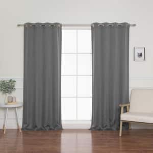 Dark Gray Solid Blackout Curtain - 52 in. W x 84 in. L (Set of 2)