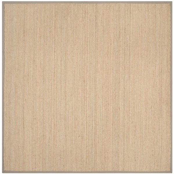 SAFAVIEH Natural Fiber Beige/Gray 8 ft. x 8 ft. Square Border Area Rug