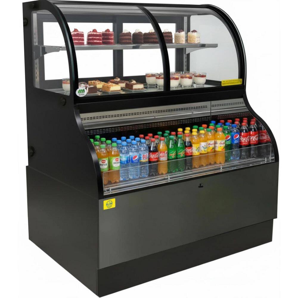 47 in. 17.06 cu. ft. Auto/Cycle Defrost NSF Commercial open air display case refrigerator EFO48G Black